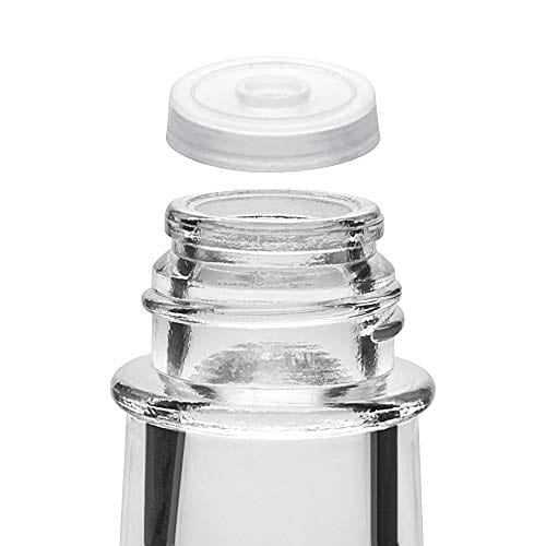 12 PCS 5 OZ Glass Bottle,WERTIOO Clear Oil Bottle Liquor Bottles Leak Proof Airtight Plastic Screw Cap Lids Shrink Capsule for Kitchen