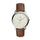 Fossil Men's The Minimalist Quartz Stainless Steel and Leather Three-Hand Watch, Color: Silver, Brown (Model: FS5439)