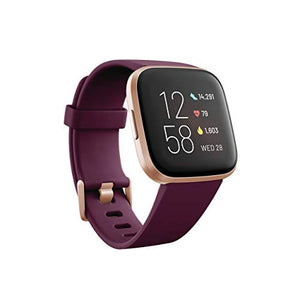 Fitbit Versa 2 Health and Fitness Smartwatch with Heart Rate, Music, Alexa Built-In, Sleep and Swim Tracking, Bordeaux/Copper Rose