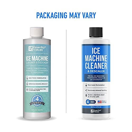 Essential Values Ice Machine Cleaner 16 fl oz, Nickel Safe Descaler | Ice Maker Cleaner Compatible with: Whirlpool 4396808, Manitowac