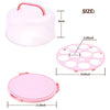 Products Cake Carrier, Ohuhu Cupcake Containers, Cake Stand with Lid, Portable Round Cake Container, Cake Holder with Handle Two Sided Base