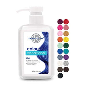 Keracolor Clenditioner BLUE Hair Dye - Semi Permanent Hair Color Depositing Conditioner, Cruelty-free, 12 Fl. Oz.