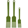 Kuhn Rikon Silicone Wrapped Steel Whisking Forks, Set of 3, Green