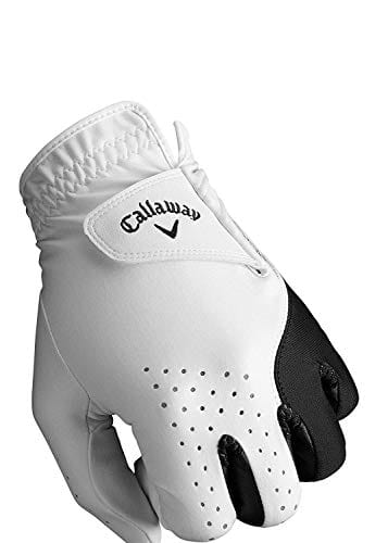 Callaway Golf Men's Weather Spann Premium Japanese Synthetic Golf Glove (X-Large, Single, White, Worn on Left Hand)