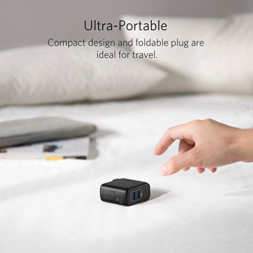 USB Charger, Anker Elite Dual Port 24W Wall Charger, PowerPort 2 with PowerIQ and Foldable Plug, for iPhone 11/Xs/XS Max/XR/X/8/7/6/Plus