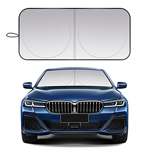 ZonCar Windshield Sun Shade fit for Most Sports Car Truck SUV Vans, Blocks UV Rays Sun Visor Protector, Foldable Car Front Window