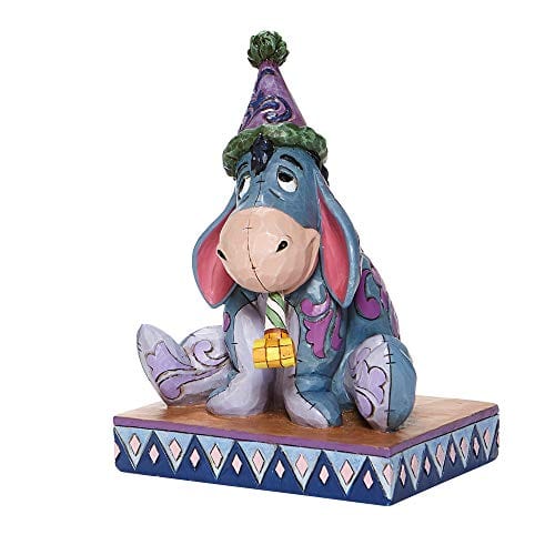 Jim Shore Disney Traditions 6008074 Eeyore with Birthday Hat and Horn Figurine 5.75"