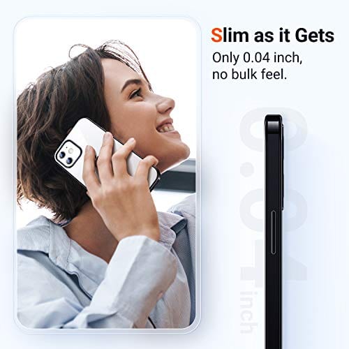 TORRAS Crystal Clear Compatible for iPhone 12 Mini Case,Slim Yet Shockproof Soft Silicone Sturdy Thin Phone Case Compatible for iPhone 12 Mini 5.4 inch 2020, Black