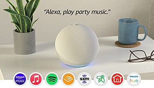 Echo (4th Gen) | With premium sound, smart home hub, and Alexa | Glacier White