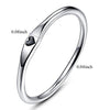 AVECON 925 Sterling Silver Simple Love Heart Design Eternity Birthday Band Ring for Women Size 5