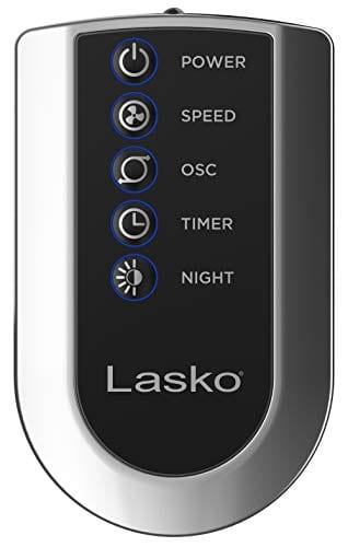 Lasko Portable Electric 42" Oscillating Tower Fan with Nighttime Setting, Timer and Remote Control for Indoor, Bedroom and Home Office Use, Silver T42951