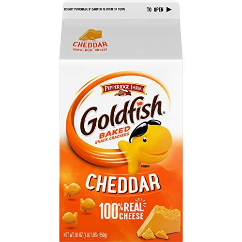 Pepperidge Farm Goldfish Cheddar & Flavor Blasted Xtra Cheddar Crackers, 30 oz. Cartons, 2-count Box