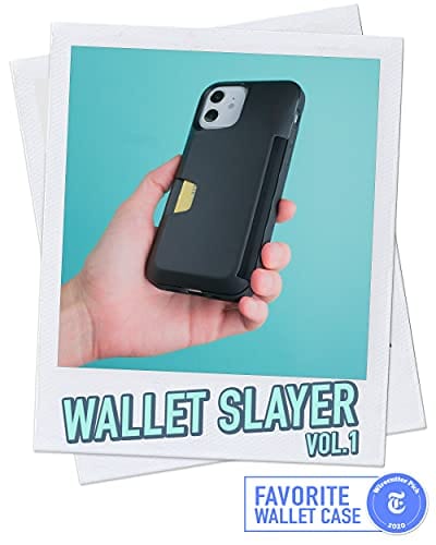 Smartish iPhone 12/12 Pro Wallet Case - Wallet Slayer Vol. 1 [Slim + Protective] Credit Card Holder (Silk) - Black Tie Affair