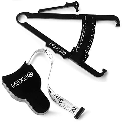 Body Fat Caliper and Measuring Tape for Body - Skinfold Calipers and Body Fat Tape Measure Tool for Accurately Measuring BMI Skin Fold