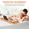 Luxury Bathtub Caddy Tray, 1 or 2 Person Bath and Bed Tray, Bonus Free Soap Holder (Natural)