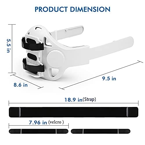 Oculus Quest 2 Elite Strap, Head Strap for Oculus Quest 2 Accessories Replacement with Battery Holder Bracket, Reduce Head Pressure, Compatibly Multiple Sizes Battery