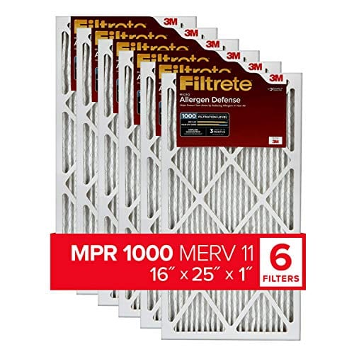 Filtrete AD01-6PK-1E , AC Furnace Air Filter, MPR 1000, Micro Allergen Defense, 6-Pack (exact dimensions 15.69 x 24.69 x 0.81)