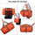 Travel Duffel Bag, 55L Foldable Duffle Bag with Shoes Compartment Packable Weekender Bag for Men Women Water-proof & Tear Resistant HIKISS-Orange