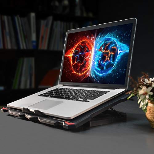 AICHESON Laptop Cooling Pad for 17.3" Notebook, Red 5 Fans