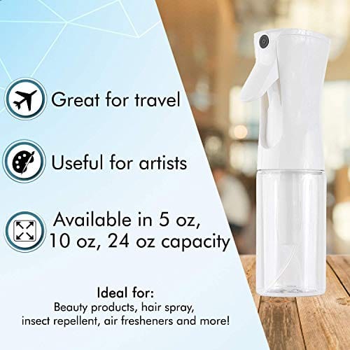 Beautify Beauties Hair Spray Bottle – Ultra Fine Continuous Water Mister for Hairstyling, Cleaning, Plants, Misting & Skin Care (5 Ounce)