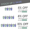 Cupkin Stackable Stainless Steel Cups for Toddlers (EASY to Clean) - Set of 2 Powder Coated Vacuum Insulated Kids Tumblers, 2 BPA Free Lids & 2 Reusable Silicone Straws (Aqua + Perriwinkle, 8.5 OZ)