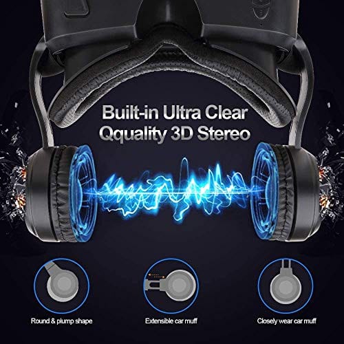 Pansonite VR Headset with Remote Control, 3D Glasses Virtual Reality Headset for VR Games & 3D Movies, Eye Care System