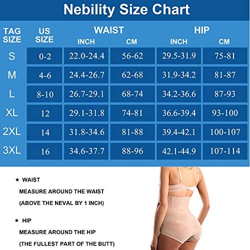 Nebility Women Butt Lifter Shapewear Hi-Waist Double Tummy Control Panty Waist Trainer Body Shaper (S, Beige)