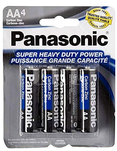 Panasonic 5741 8PC AA Batteries Super Heavy Duty Power Carbon Zinc Double A Battery 1.5V, Black (Pack of 8)