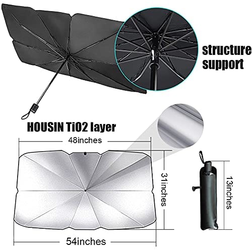 Sedan SUV Car Windshield Sun Shade,Foldable Automotive Windshield Shade,Sunshades Car Umbrella for Windshield Easy to Store and Use