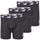 New Balance Men's 6" Boxer Brief Fly Front With Pouch, 3-Pack, Black/Black/Black, Small