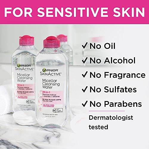 Garnier SkinActive Micellar Cleansing Water, For All Skin Types, 3.4 fl; oz., 3 Count