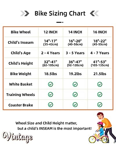 JOYSTAR 12 Inch Kids Bike for 2 3 4 Years Old Girls, Vintage Kids Bicycle with Front Basket & Training Wheels for 2-4 Years Child, Green