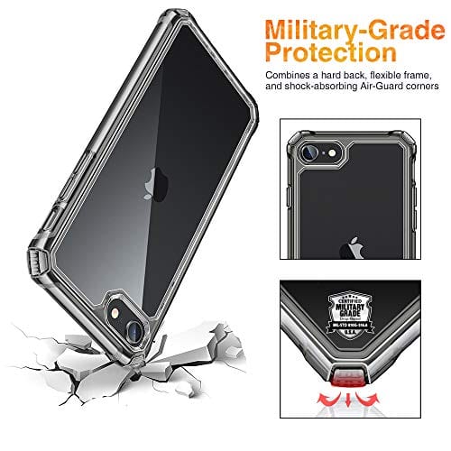 ESR Air Armor Designed for iPhone SE 2020 Case/iPhone 8 Case [Shock-Absorbing] [Scratch-Resistant] [Military Grade Protection]
