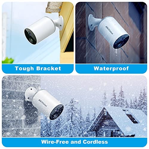 Security Camera Outdoor, Wireless WiFi Waterproof 1080p HD Video Rechargeable Battery Powered Surveillance Cameras for Home Security