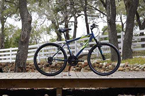 Huffy Hardtail Mountain Bike, Stone Mountain 26 inch, 21-Speed, Lightweight, Dark Blue