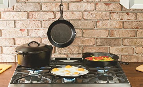 Lodge 5 Quart Cast Iron Dutch Oven. Pre-Seasoned Pot with Lid and Dual Loop Handle