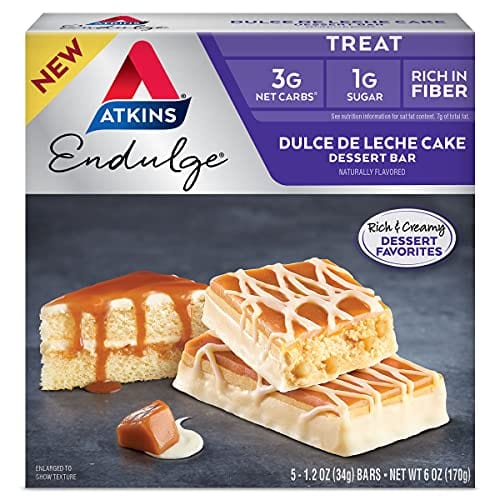 Atkins Endulge Treat Dessert Bar Dulce De Leche Cake, 5 Count