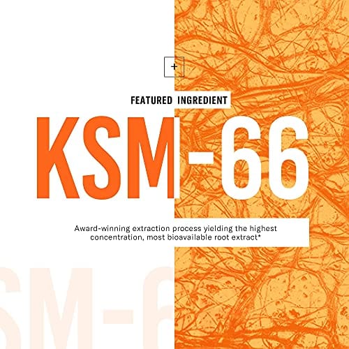 KSM-66 Ashwagandha Root Powder Extract, High Potency 5% Withanolides, 1000mg of Clinically Studied KSM66 & Black Pepper