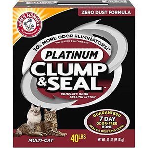 Arm & Hammer Clump & Seal Platinum Cat Litter, Multi-Cat, 40 lb