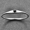 AVECON 925 Sterling Silver Simple Love Heart Design Eternity Birthday Band Ring for Women Size 5