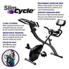 Original As Seen On TV Slim Cycle Stationary Bike - Folding Indoor Exercise Bike with Arm Resistance Bands and Heart Monitor - Perfect Home Exercise Machine for Cardio