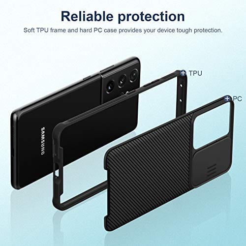 Nillkin Galaxy S21 Ultra Case - CamShield Case with Slide Camera Cover, Slim Protective Case for Samsung Galaxy S21 Ultra 5G 6.8 inch, Black
