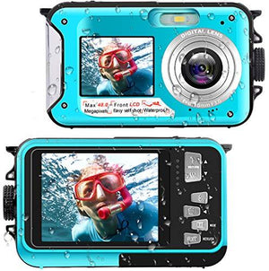 Waterproof Digital Camera Underwater Camera Full HD 2.7K 48 MP Video Recorder Selfie Dual Screens 16X Digital Zoom Flashlight Waterproof Camera for Snorkeling (DV806)