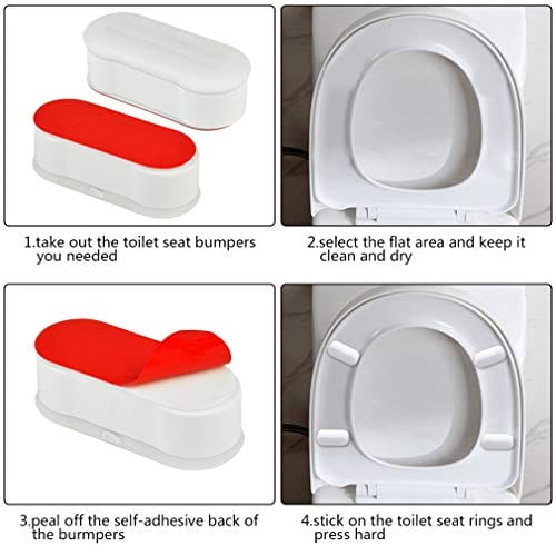 Toilet Seat Bumper Replacement Kit for Bidet with Strong Adhesive, 16 Pcs Topbuti Universal White Toilet Seat Bumpers Pads