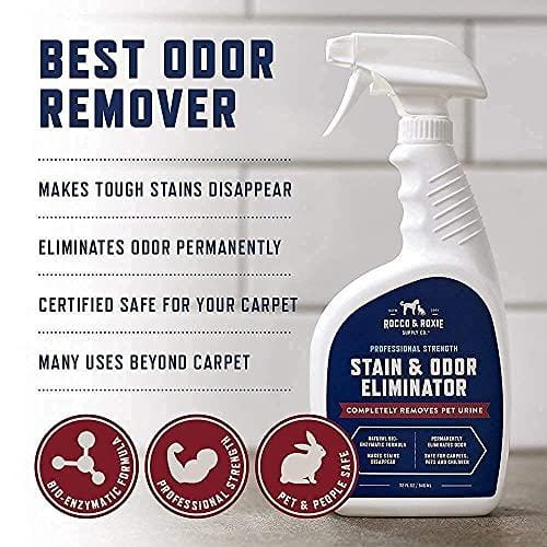 Rocco & Roxie Professional Strength Stain & Odor Eliminator - Enzyme-Powered Pet Odor & Stain Remover for Dog and Cats Urine - Carpet Cleaner Spray - Enzymatic Cat Pee Destroyer - for Small Animals