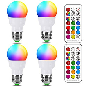 RGB LED Light Bulb, Color Changing Light Bulb, 40W Equivalent, 450LM, 2700K Warm White 5W E26 Screw Base RGBW