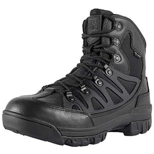 FREE SOLDIER Outdoor Men's Tactical Military Combat Ankle Boots Waterproof Lightweight Mid Hiking Boots (Black + Full Grain Leather 11.5 M US)