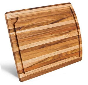 Natural Teak Wood Cutting Board with Juice Groove | Medium Kitchen Chopping Board For Daily Use