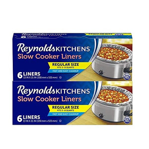 Reynolds Kitchens Slow Cooker Liners, Regular (Fits 3-8 Quarts), 12 Total, 6 Count (Pack of 2)