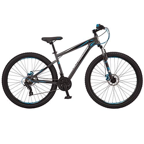 Mongoose Impasse HD Mens Mountain Bike, 29-Inch Wheels, Aluminum Frame, Twist Shifters, 21-Speed Rear Deraileur, Front and Rear Disc Brakes, Charcoal